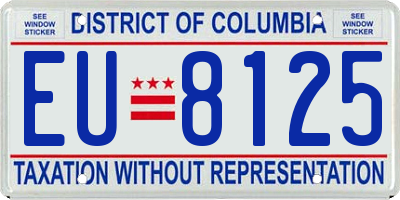 DC license plate EU8125