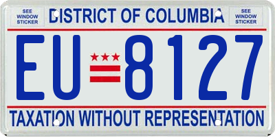 DC license plate EU8127