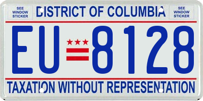 DC license plate EU8128