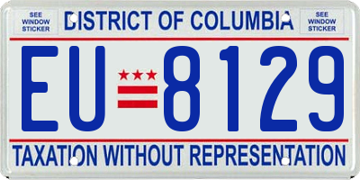 DC license plate EU8129