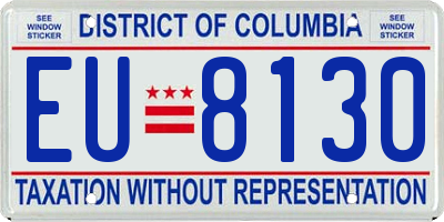 DC license plate EU8130