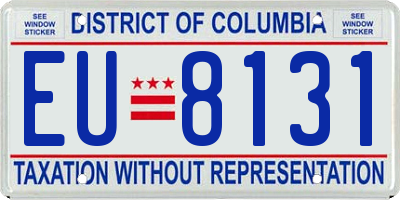 DC license plate EU8131