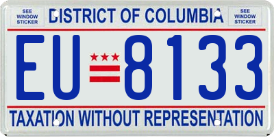 DC license plate EU8133