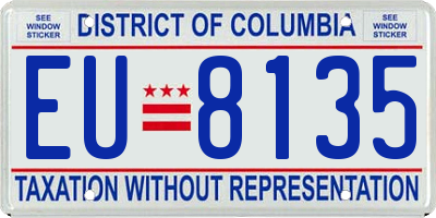DC license plate EU8135