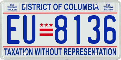 DC license plate EU8136