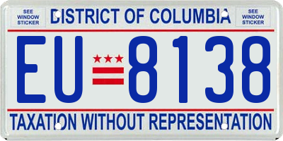 DC license plate EU8138