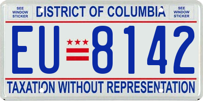 DC license plate EU8142