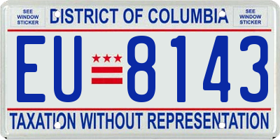 DC license plate EU8143