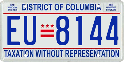 DC license plate EU8144