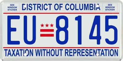 DC license plate EU8145
