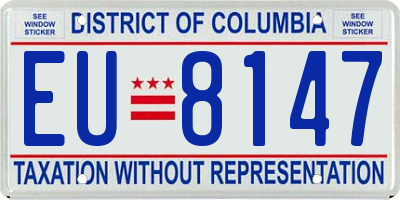 DC license plate EU8147