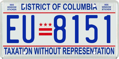 DC license plate EU8151