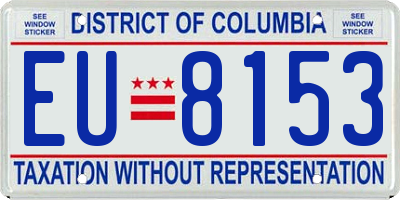 DC license plate EU8153