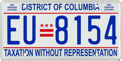 DC license plate EU8154