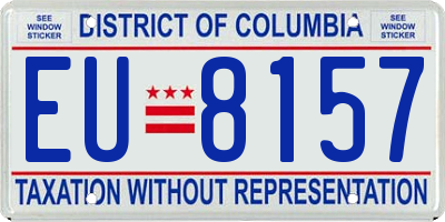 DC license plate EU8157