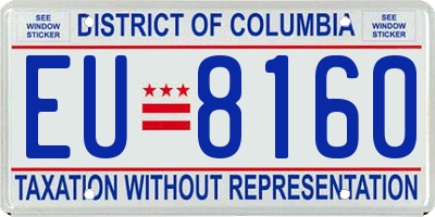DC license plate EU8160