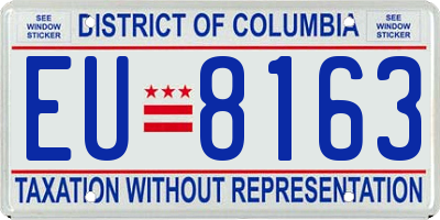 DC license plate EU8163
