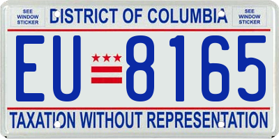 DC license plate EU8165
