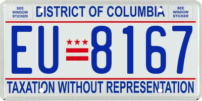 DC license plate EU8167
