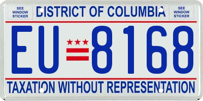 DC license plate EU8168