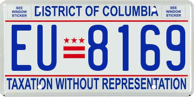 DC license plate EU8169