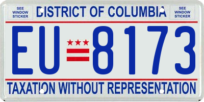 DC license plate EU8173