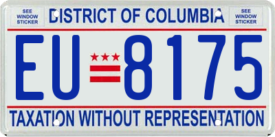 DC license plate EU8175