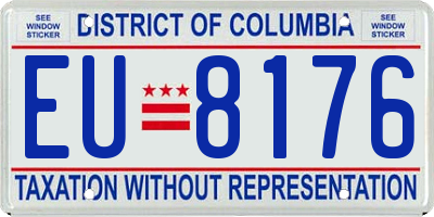 DC license plate EU8176