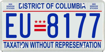 DC license plate EU8177