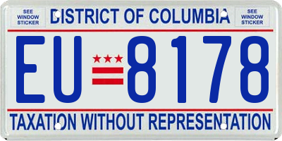 DC license plate EU8178