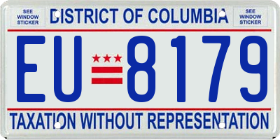 DC license plate EU8179