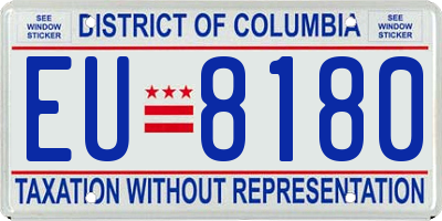 DC license plate EU8180