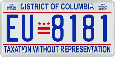 DC license plate EU8181