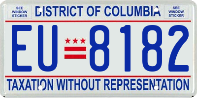 DC license plate EU8182