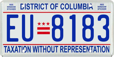DC license plate EU8183