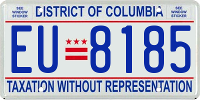 DC license plate EU8185