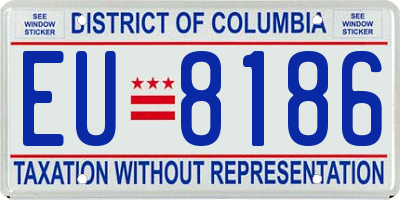 DC license plate EU8186