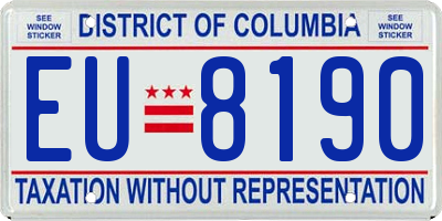 DC license plate EU8190
