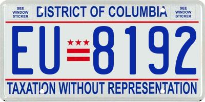 DC license plate EU8192