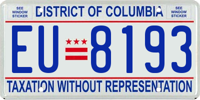 DC license plate EU8193