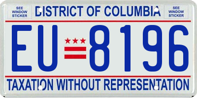 DC license plate EU8196