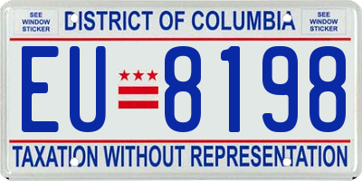 DC license plate EU8198
