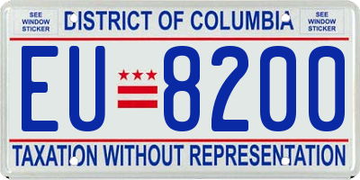 DC license plate EU8200