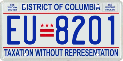 DC license plate EU8201