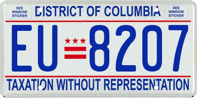 DC license plate EU8207