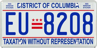 DC license plate EU8208