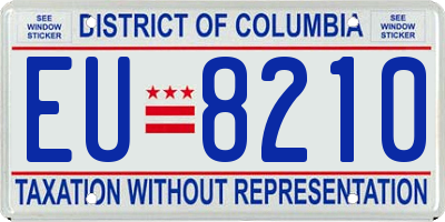 DC license plate EU8210