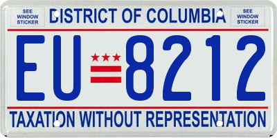 DC license plate EU8212