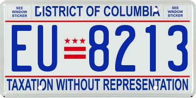 DC license plate EU8213