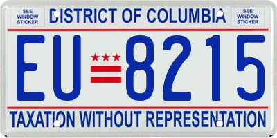 DC license plate EU8215